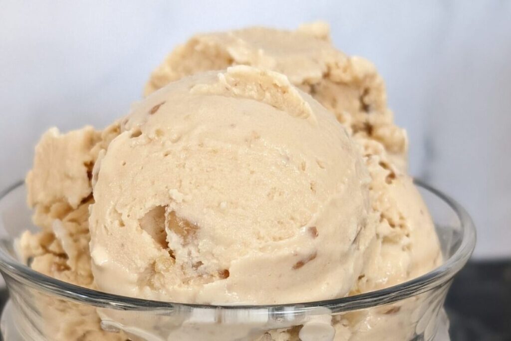 a bowl of maple walnut ice cream