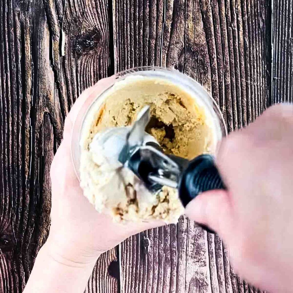 a bowl of coffee ice cream