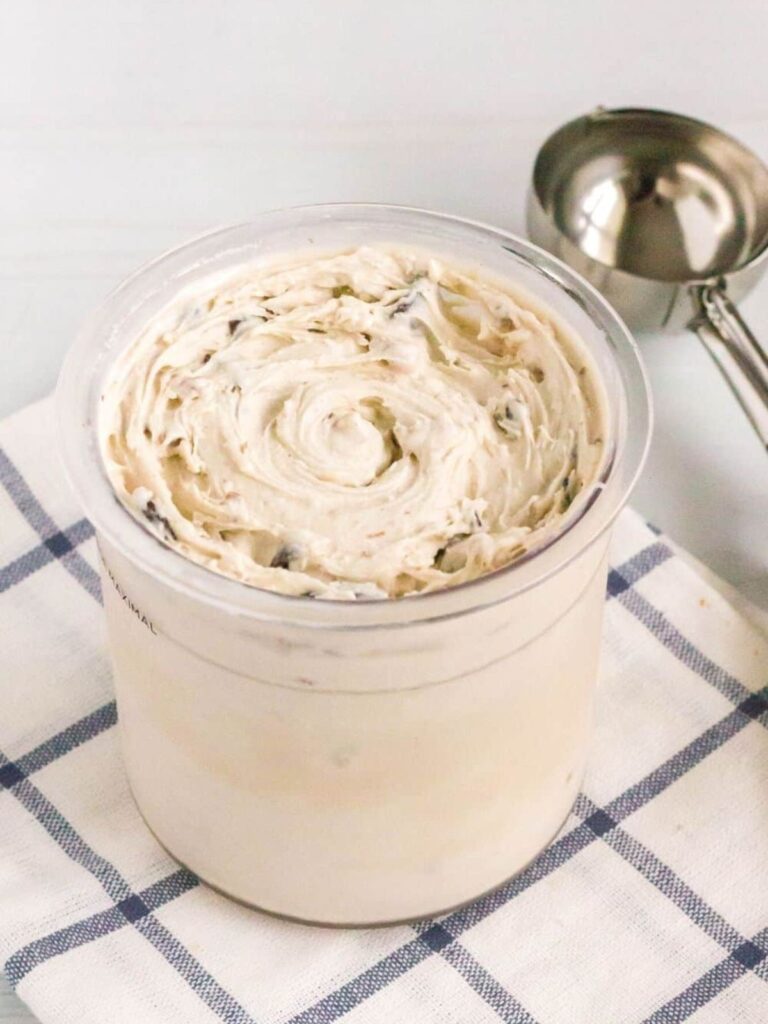 a bowl of chunky monkey ice cream