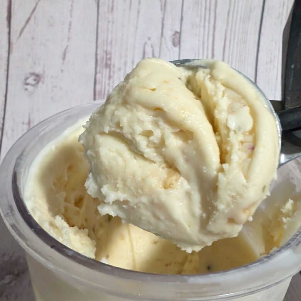 a bowl of luxurious pistachio halva ice cream