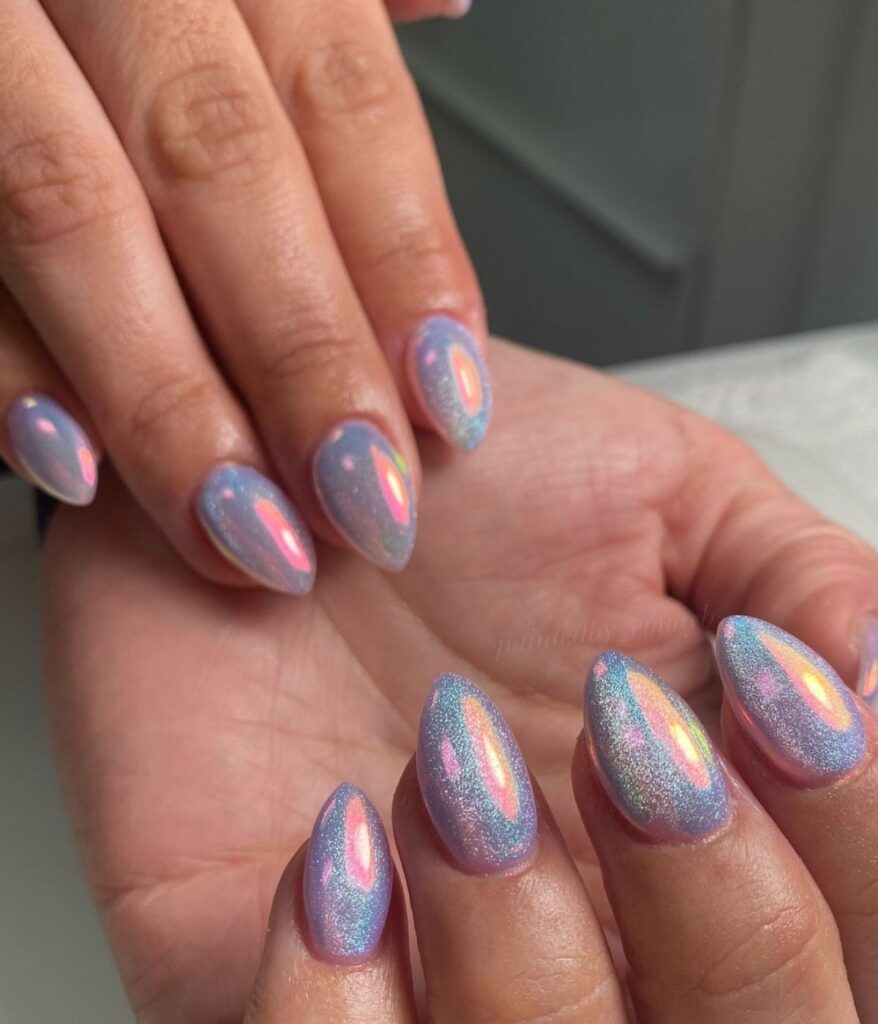 sparkle chrome nails