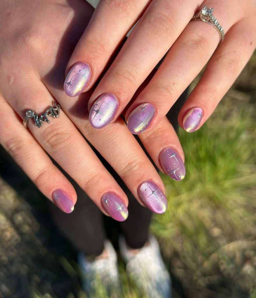 pink chrome nails