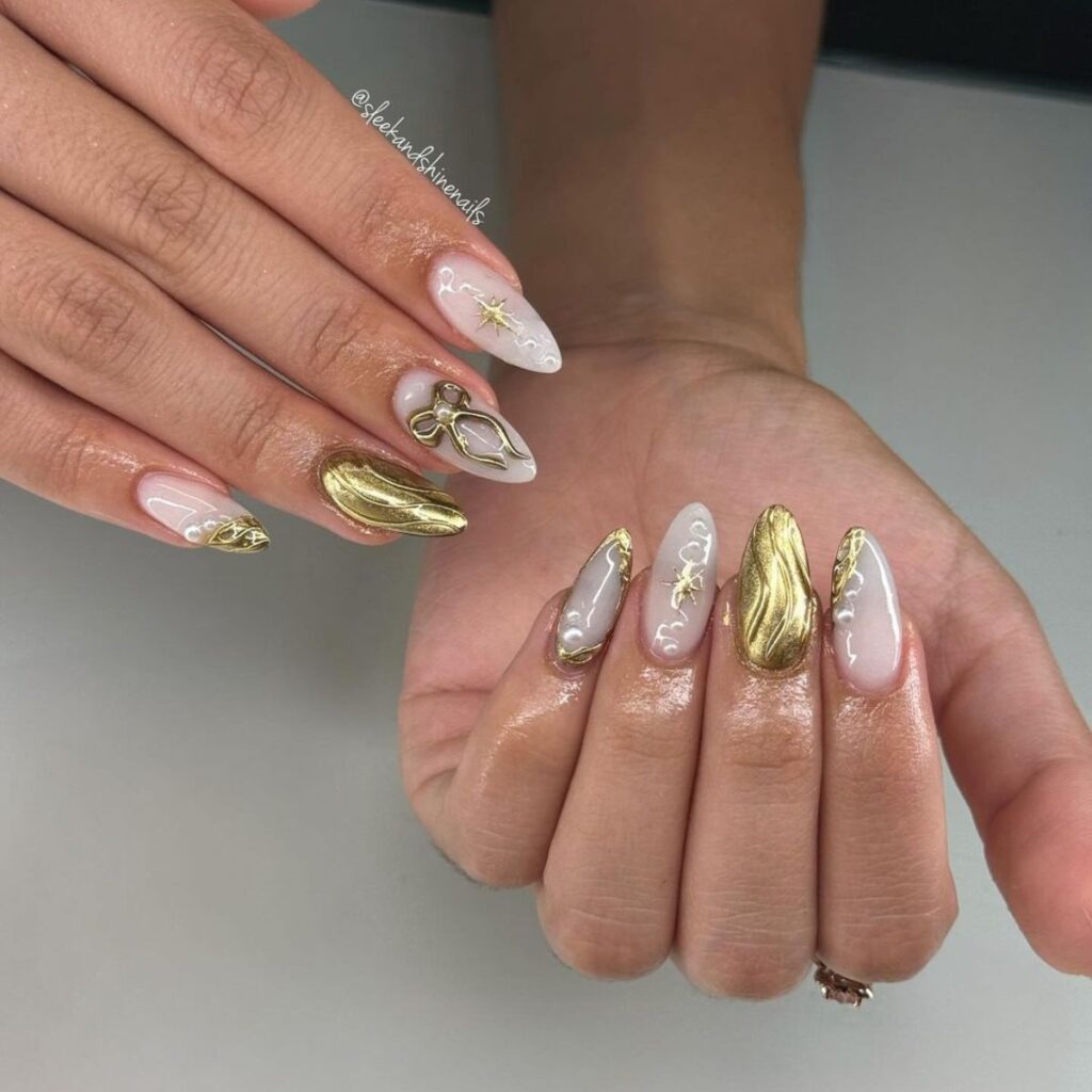 gold nail designs