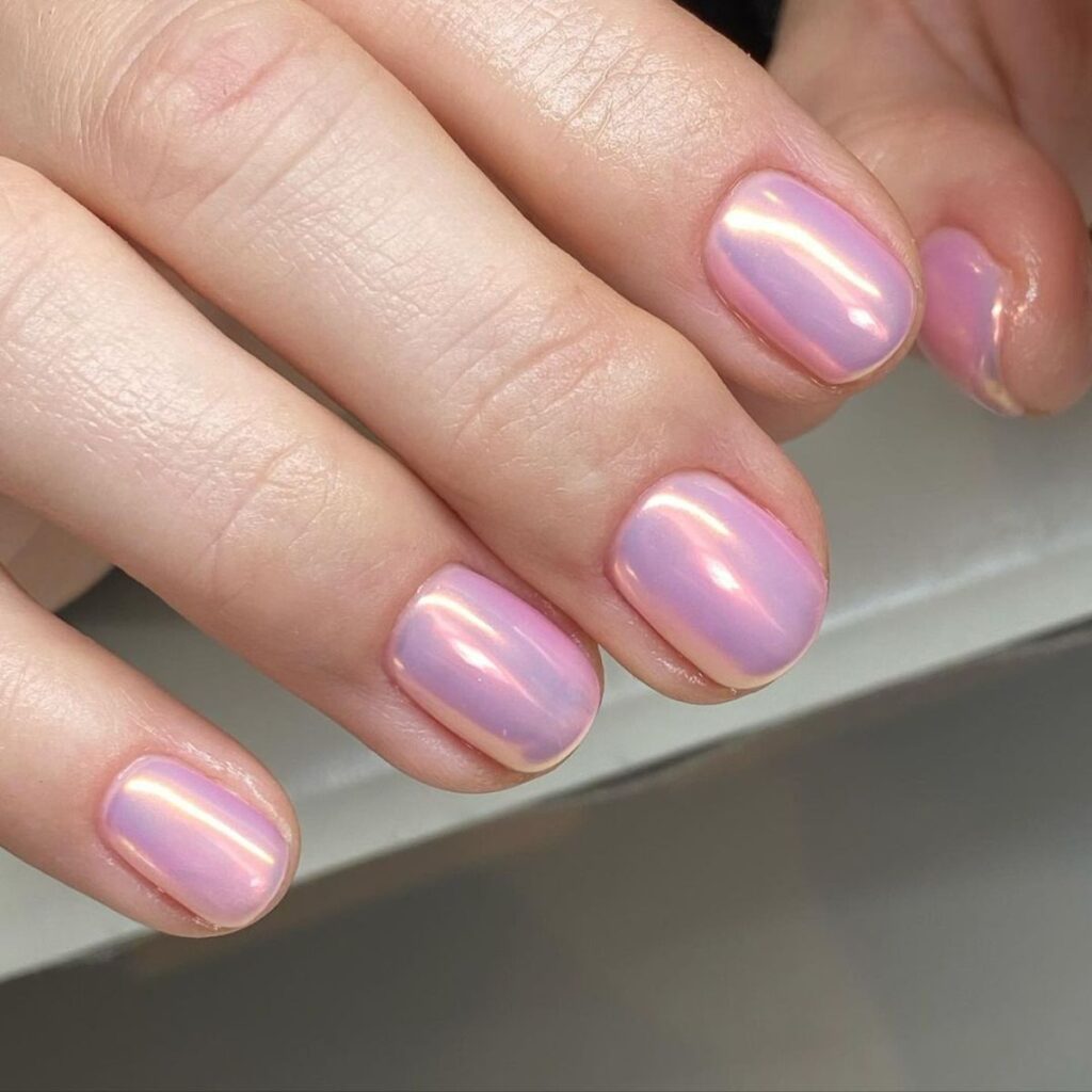 pink chrome nails