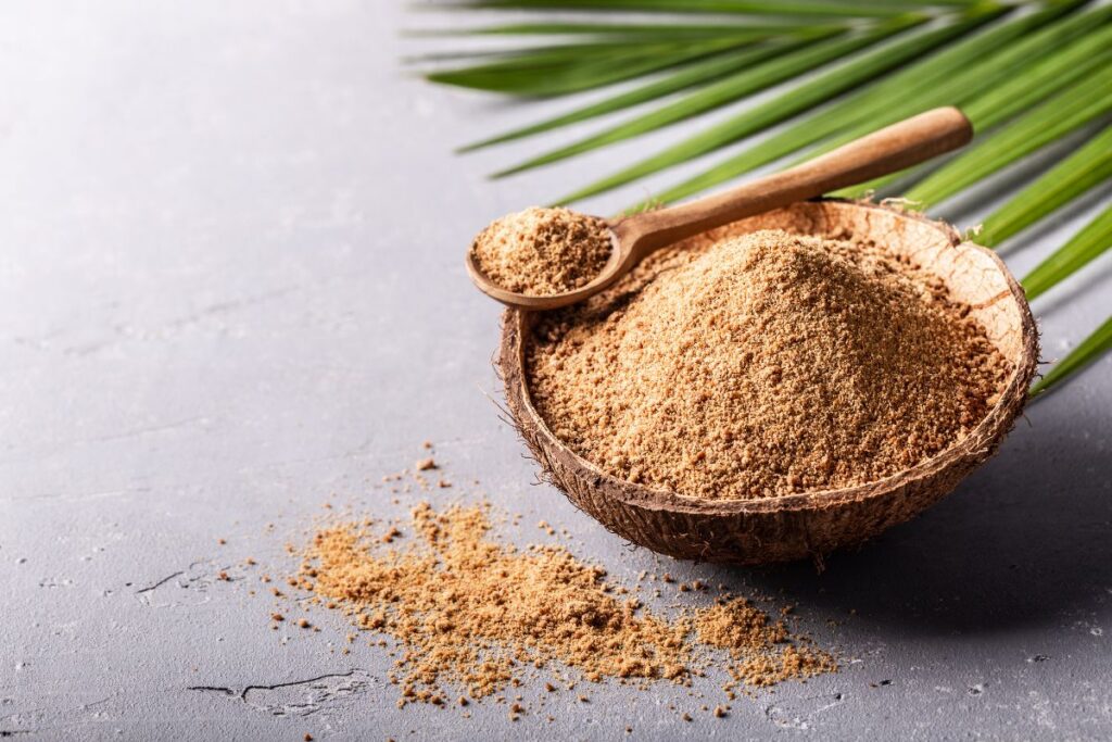 a bowl of coconut sugar