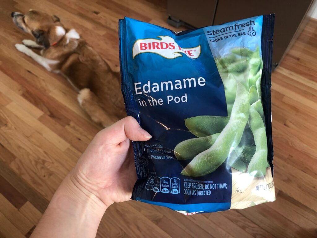 a bag of frozen edamame 